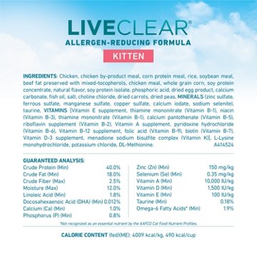 Purina ONE LiveClear Allergen-Reducing Cat Food Dry Formula - Real Chicken As The Number One Ingredient