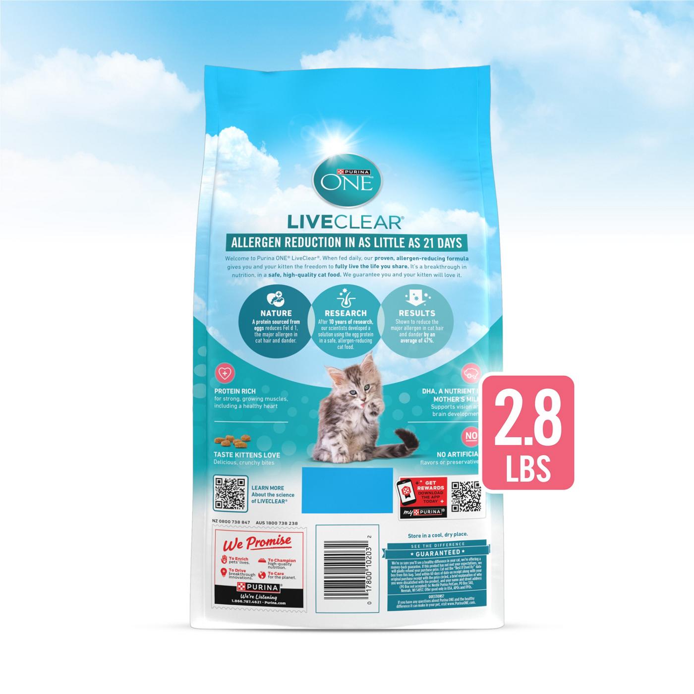 Purina ONE LiveClear Allergen-Reducing Cat Food Dry Formula - Real Chicken As The Number One Ingredient; image 8 of 9
