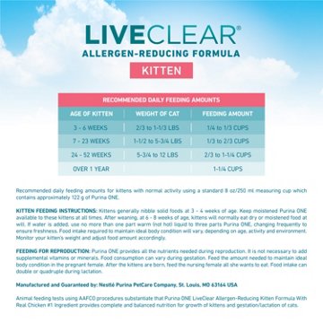 Purina ONE LiveClear Allergen-Reducing Cat Food Dry Formula - Real Chicken As The Number One Ingredient, 5 lb