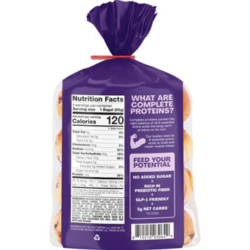 Sola 14g Protein Cinnamon & Raisin Bagels, 12 oz