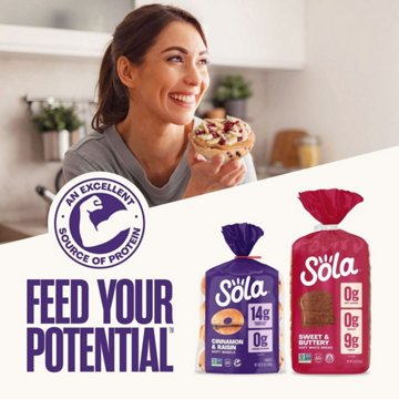 Sola 14g Protein Cinnamon & Raisin Bagels