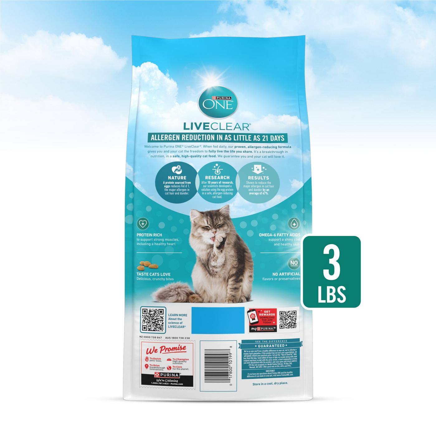 Purina ONE LiveClear Allergen-Reducing Cat Food Dry Formula - Real Chicken As The Number One Ingredient; image 8 of 9