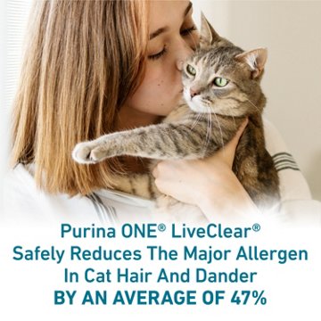 Purina ONE LiveClear Allergen-Reducing Cat Food Dry Formula - Real Chicken As The Number One Ingredient, 6.3 lb