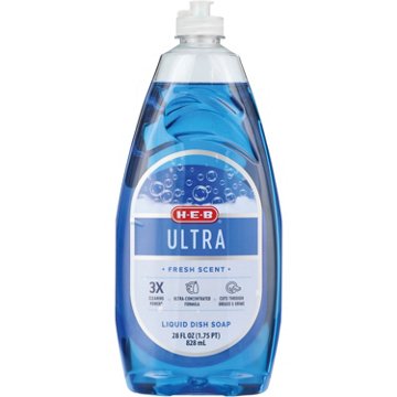 H-E-B Ultra Liquid Dish Soap - Fresh Scent, 28 oz
