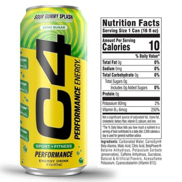C4 Performance Zero Sugar Energy Drink - Sour Gummy Splash