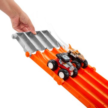 Hot Wheels Monster Trucks Sharks vs Dinos Racedown Destruction Playset