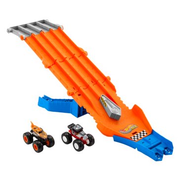 Hot Wheels Monster Trucks Sharks vs Dinos Racedown Destruction Playset