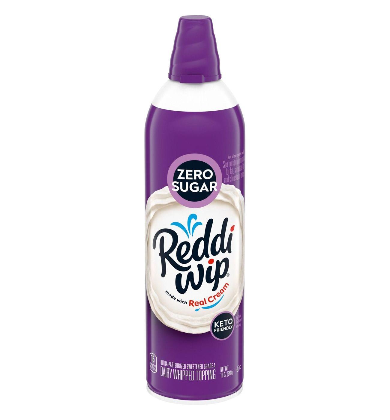 Reddi Wip Zero Sugar Keto Friendly Whipped Topping Made with Real Cream; image 1 of 4