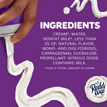Reddi Wip Zero Sugar Keto Friendly Whipped Topping Made with Real Cream, 13 oz