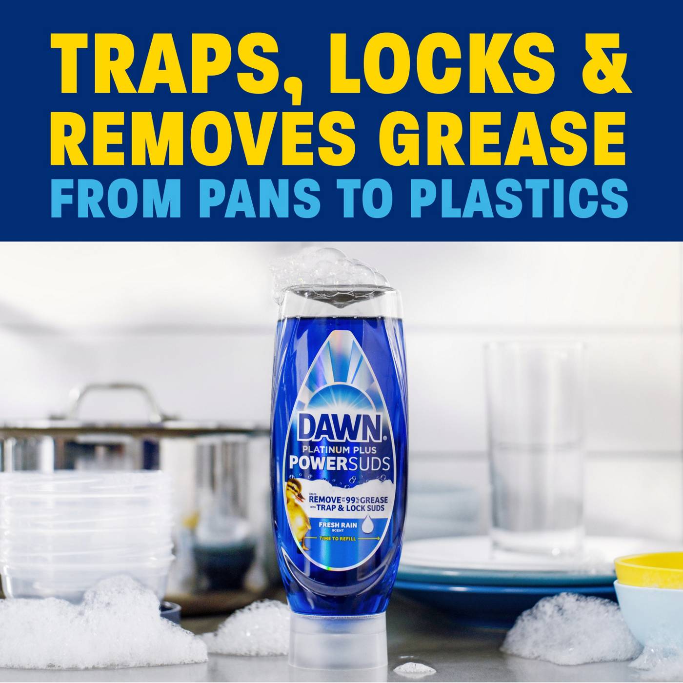 Dawn Platinum Plus Power Suds - Fresh Rain; image 2 of 9