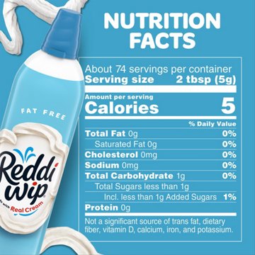 Reddi Wip Fat Free Whipped Topping Made with Real Cream, 13 oz