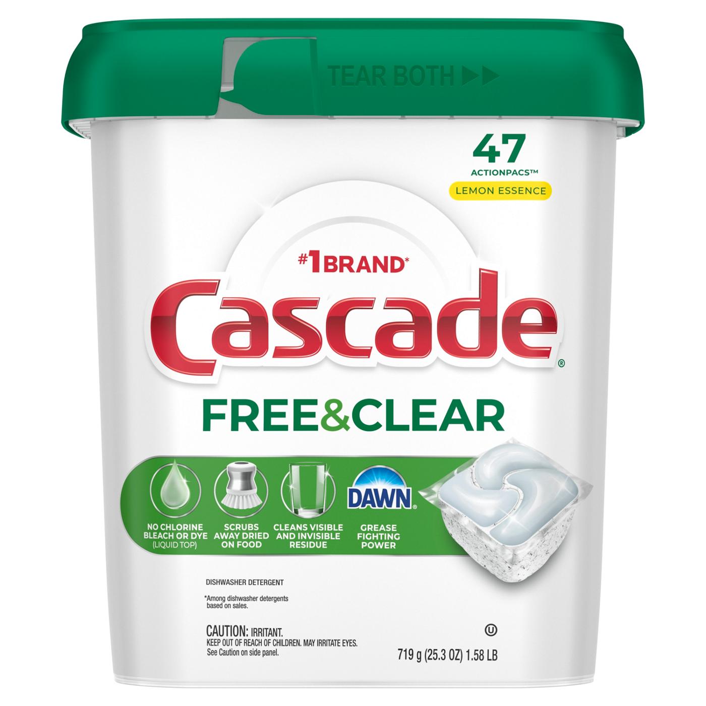 Cascade Free & Clear Dishwasher Pods - Lemon Essence Scent; image 2 of 2