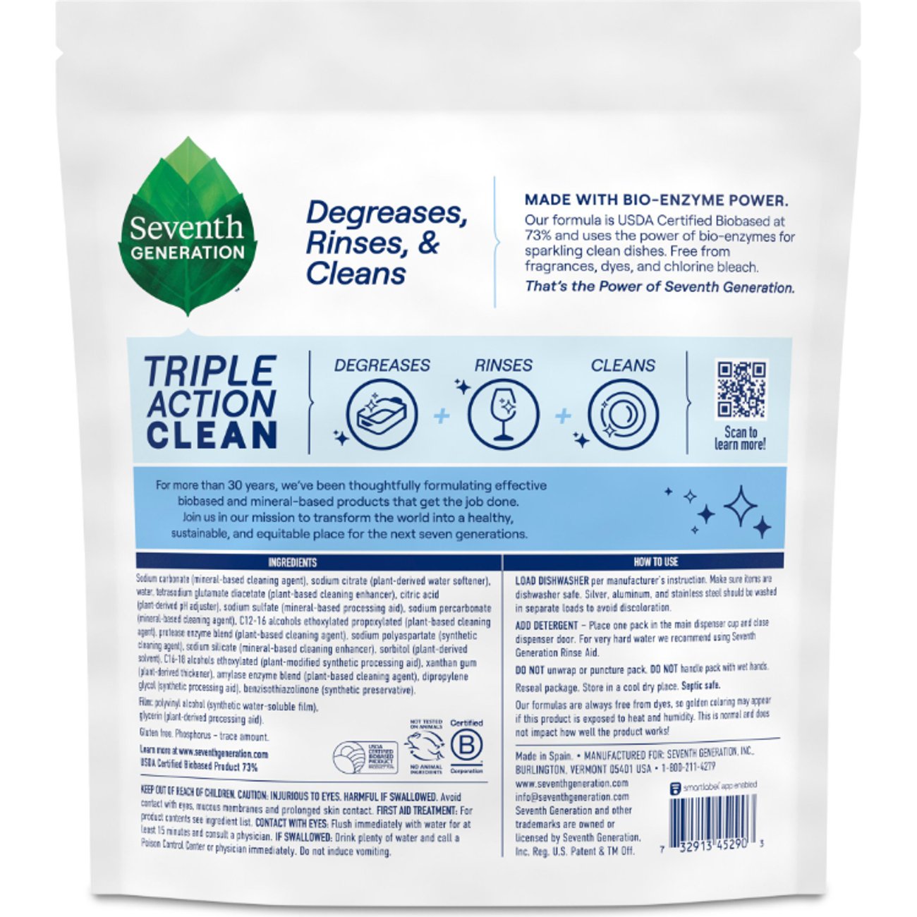 Seventh Generation Triple Action Dishwasher Detergent Packs - Thumbnail 3