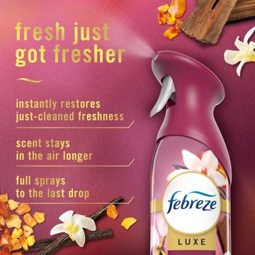 Febreze Luxe Air Freshener Odor Fighting Room Spray - Vanilla Suede Scent