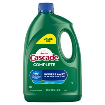 Cascade Complete Dishwasher Detergent Liquid Gel, Fresh Scent, 120 oz