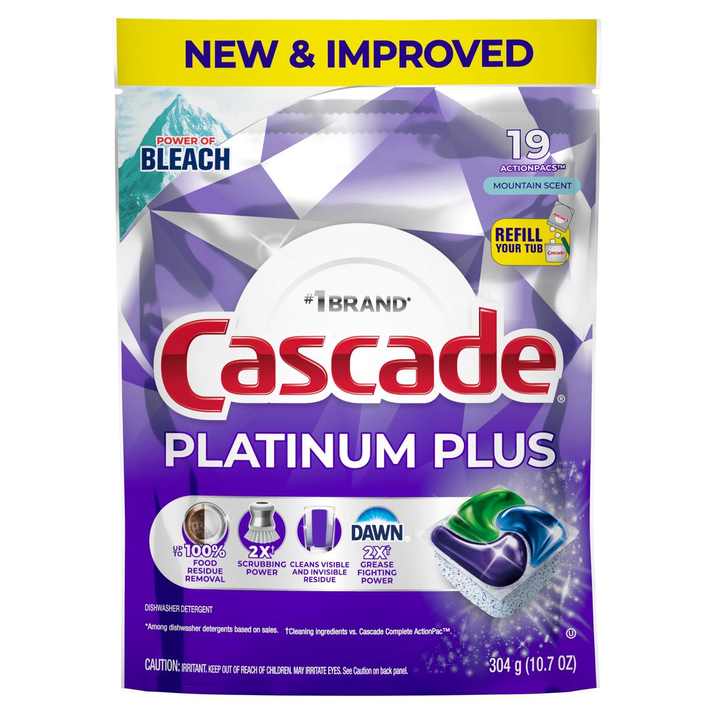Cascade Platinum Plus Dishwasher Pods, Mountain Scent; image 1 of 9