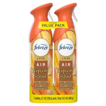 Febreze Luxe Air Freshener Odor Fighting Room Spray Value Pack - Tropical Blend Scent
