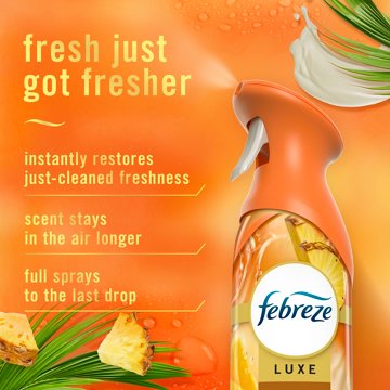 Febreze Luxe Air Freshener Odor Fighting Room Spray Value Pack - Tropical Blend Scent