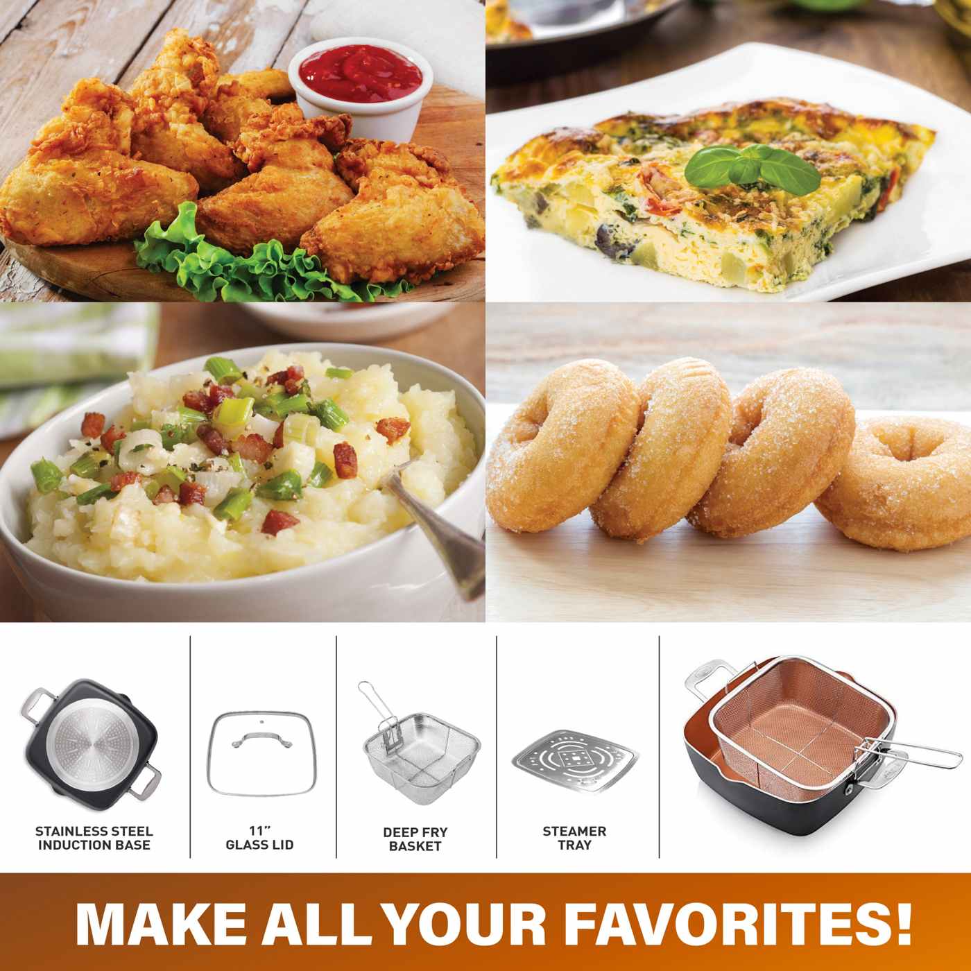 Gotham Steel Diamond Deep Square Fry Pan Set, 4 pc; image 6 of 10