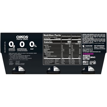 Oikos Triple Zero 15g Protein Greek Yogurt - Mixed Berry & Strawberry, 6 pk, 5.3 oz