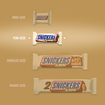 Snickers Almond Chocolate Fun Size Candy Bars, 5 pk