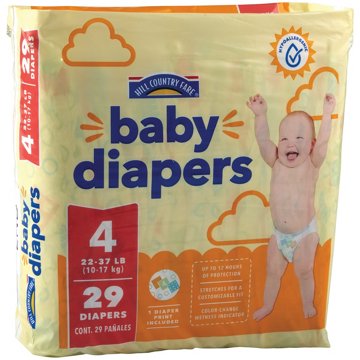 Hill Country Fare Baby Diapers Small Pack - Size 4, 29 ct