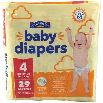 Hill Country Fare Baby Diapers Small Pack - Size 4, 29 ct