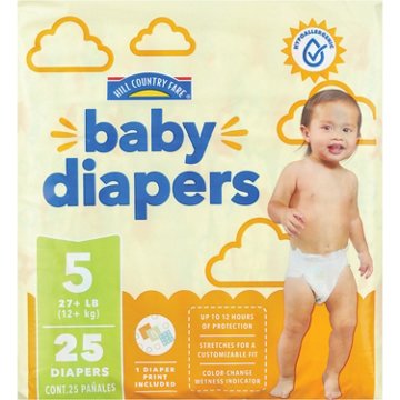 Hill Country Fare Baby Diapers Small Pack - Size 5, 25 ct