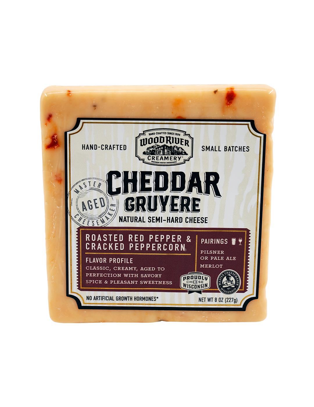 Wood River Creamery Cheddar Gruyere Cheese - Roasted Red Pepper & Cracked Peppercorn; image 1 of 2