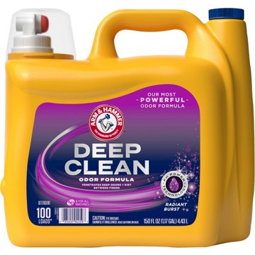 Arm & Hammer Deep Clean Odor Formula Laundry Detergent, 100 Loads - Radiant Burst