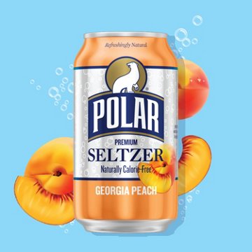 Polar Seltzer Water Georgia Peach 8 pk Cans