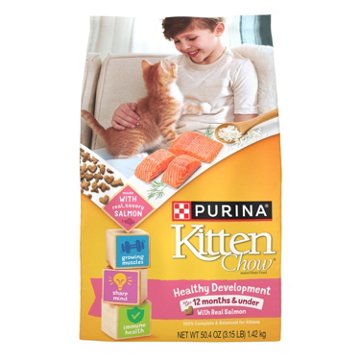 Kitten Chow Purina Healthy Development Cat Food - Real Salmon, 3.15 lb