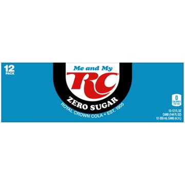 RC Cola Zero Sugar Soda 12 pk Cans
