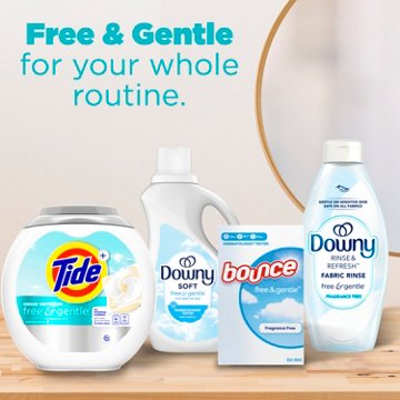 Tide PODS Free & Gentle Odor Refresh Hypoallergenic Laundry Detergent Packs - Unscented, 45 ct