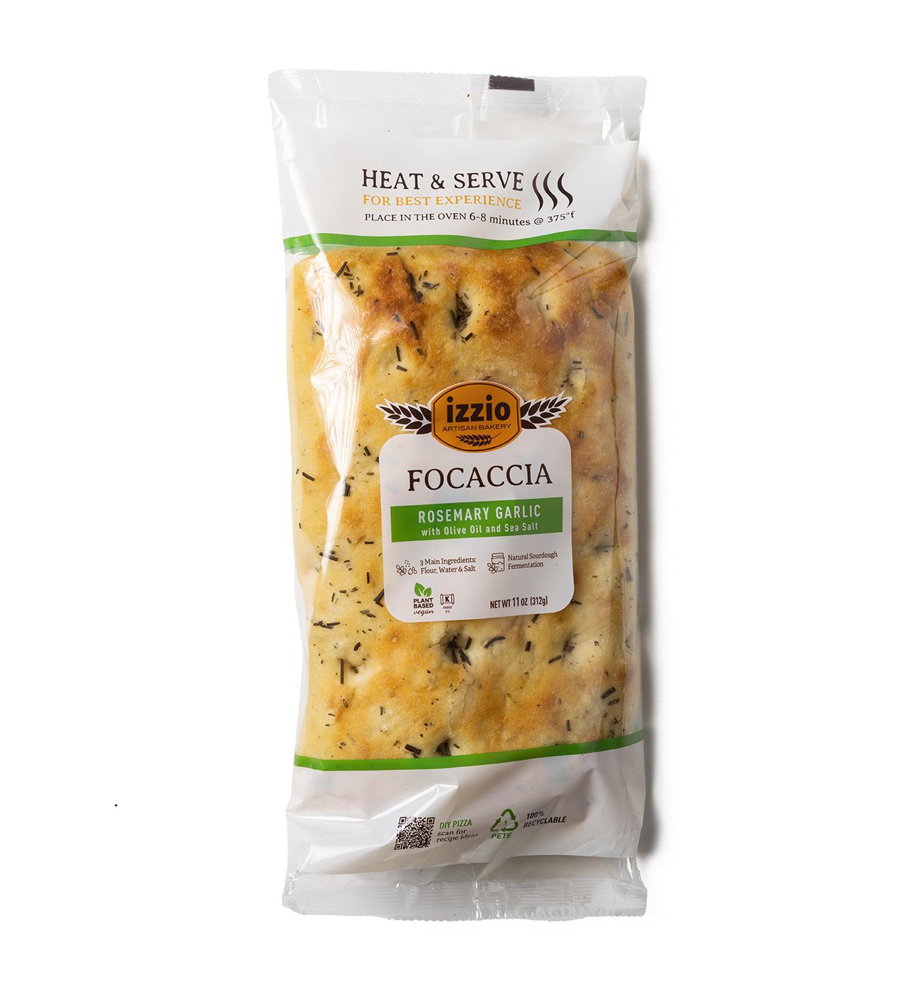 izzio Artisan Bakery Rosemary Garlic Focaccia; image 1 of 2