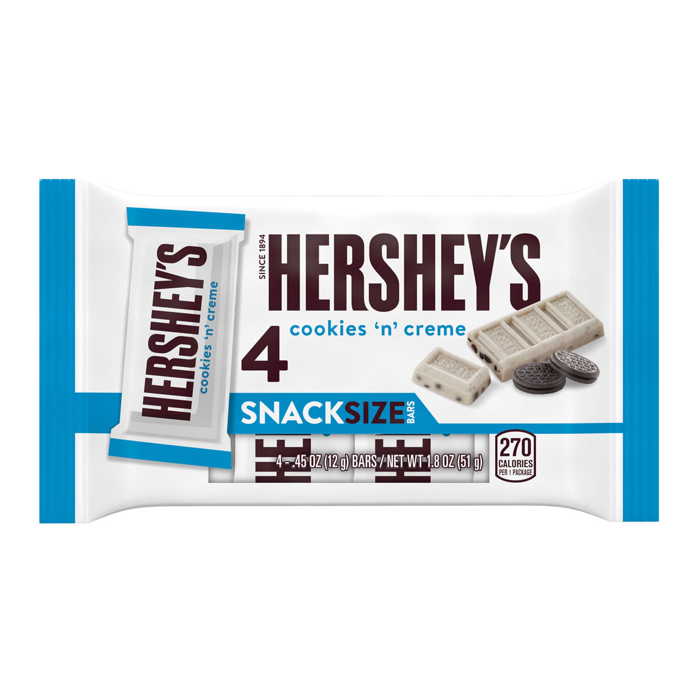 Hershey's Cookies 'n' Creme Snack Size Candy Bars, 4 pk, .45 oz