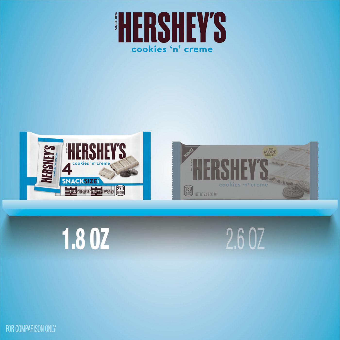 Hershey's Cookies 'n' Creme Snack Size Candy Bars, 4 pk; image 4 of 6