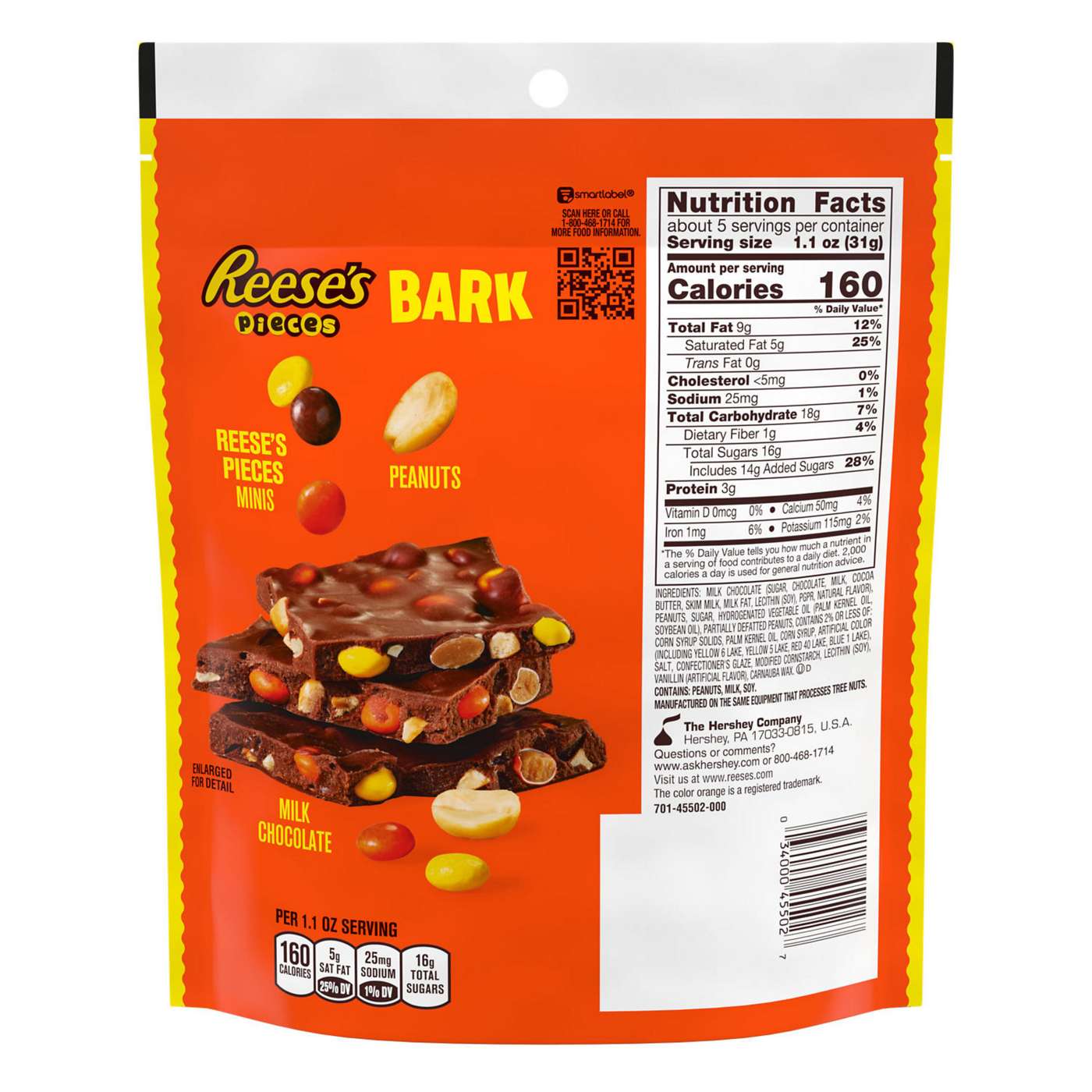 Reese's Pieces Milk Chocolate Candy with Peanuts Bark; image 6 of 7