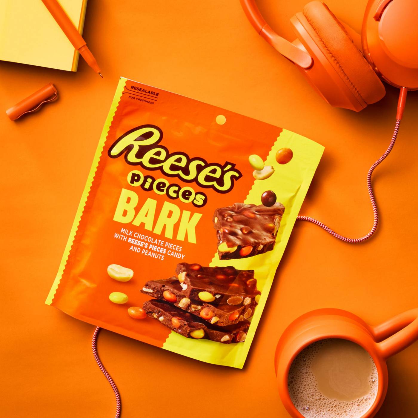 Reese's Pieces Milk Chocolate Candy with Peanuts Bark; image 7 of 7