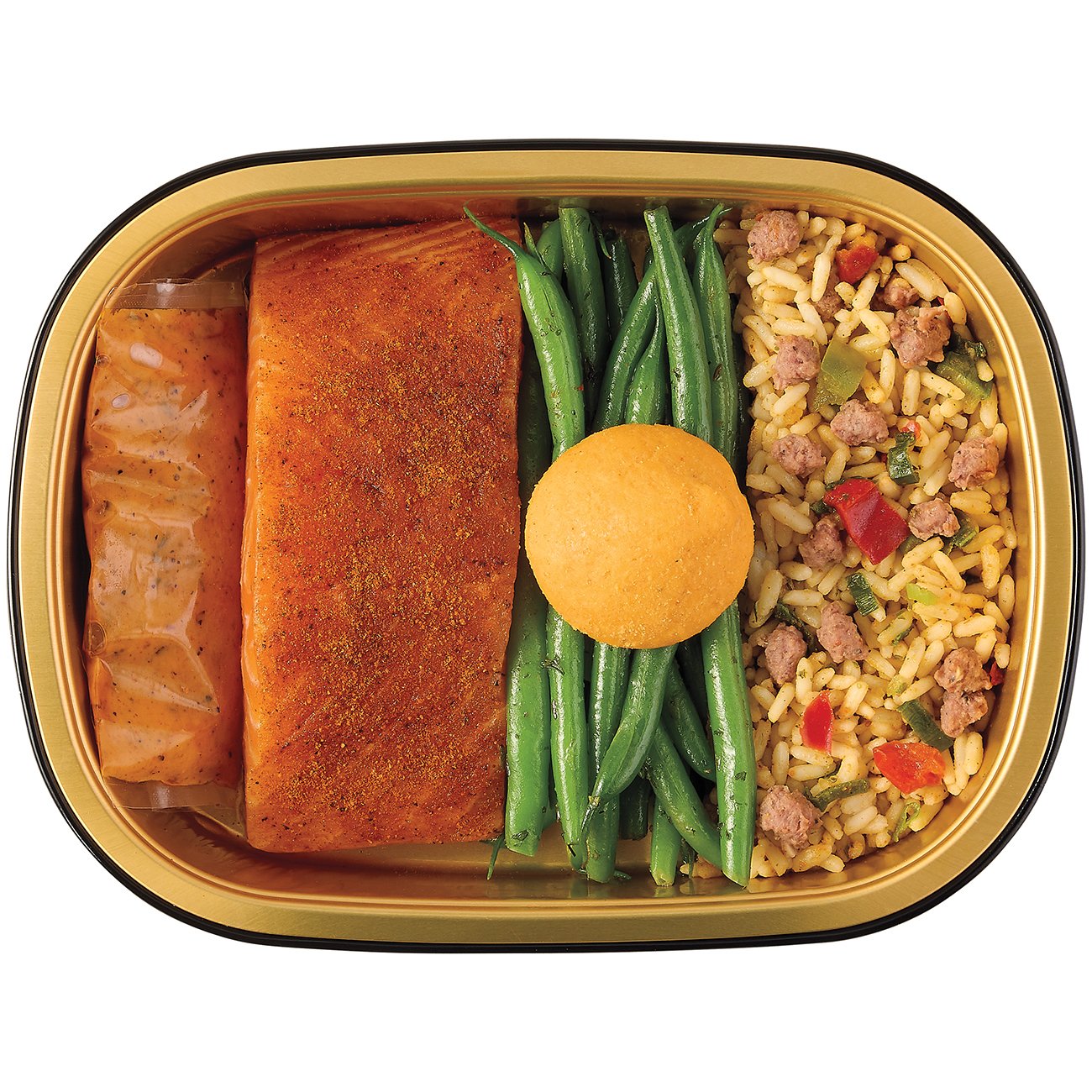 Bayou Boil House by H-E-B Cajun Salmon Rice & Green Beans - Shop ...
