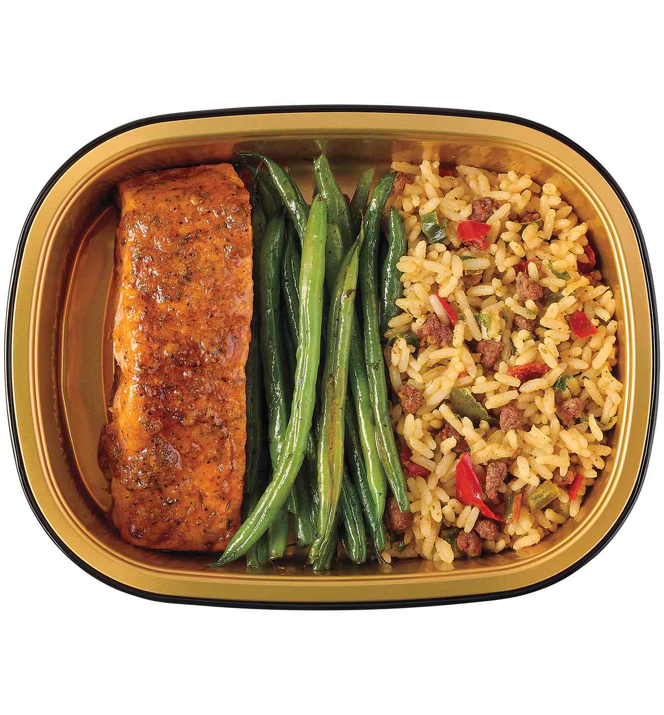 Bayou Boil House by H-E-B Cajun Salmon Rice & Green Beans; image 2 of 4