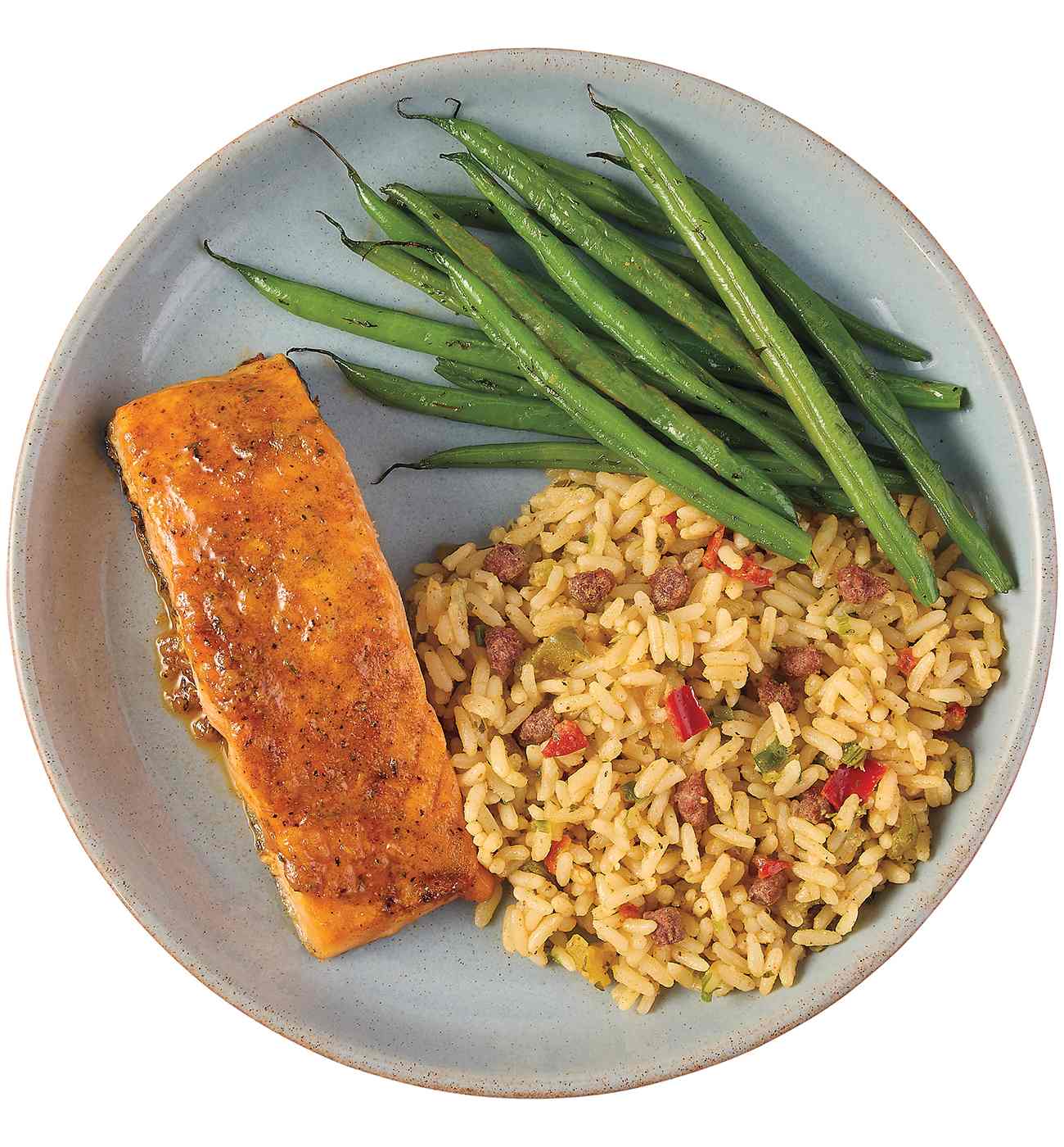 Bayou Boil House by H-E-B Cajun Salmon Rice & Green Beans; image 3 of 4