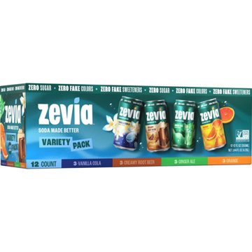 Zevia Zero Sugar Soda Variety Pack 12 pk Cans