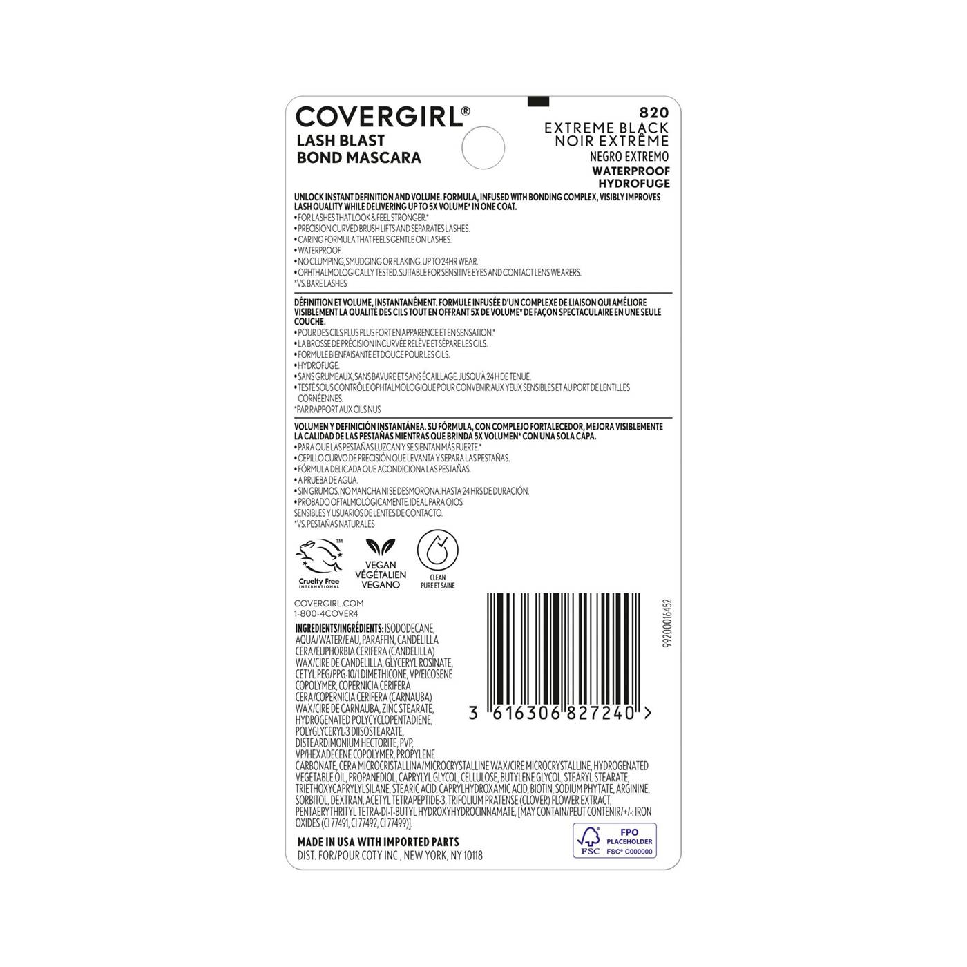 Covergirl Lash Blast Bond Waterproof Mascara - 820 Extreme Black; image 5 of 5