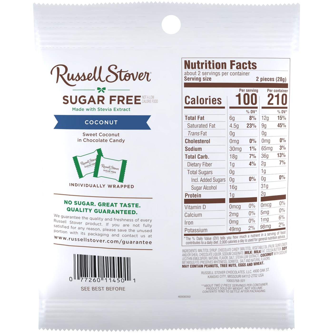 Russell Stover Sugar Free Coconut in Chocolate Candy; image 6 of 10