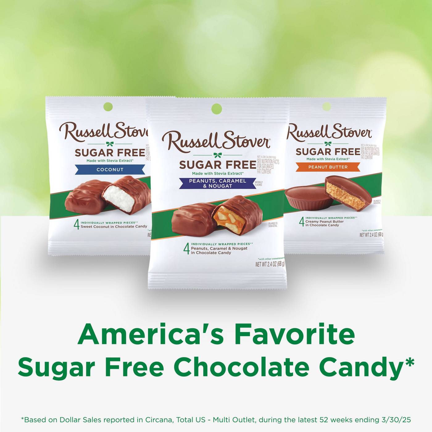 Russell Stover Sugar Free Peanut, Caramel & Nougat Chocolate Candy; image 10 of 10