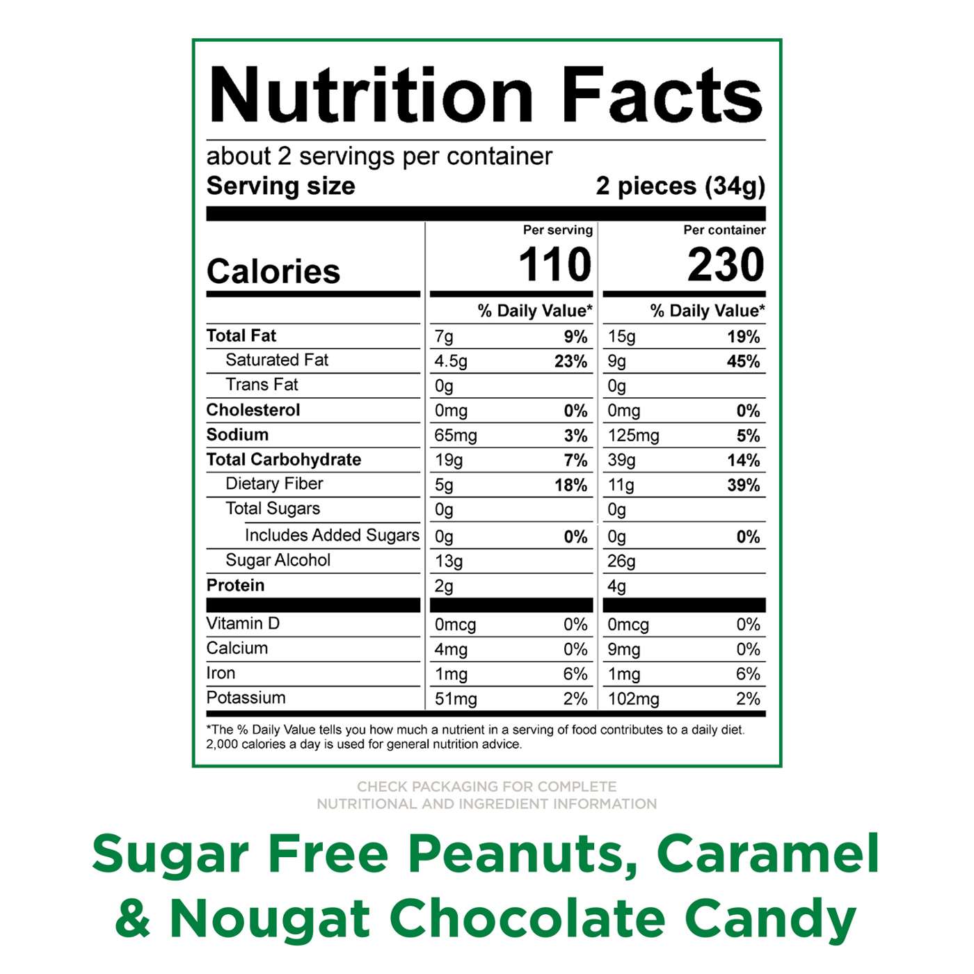 Russell Stover Sugar Free Peanut, Caramel & Nougat Chocolate Candy; image 7 of 10