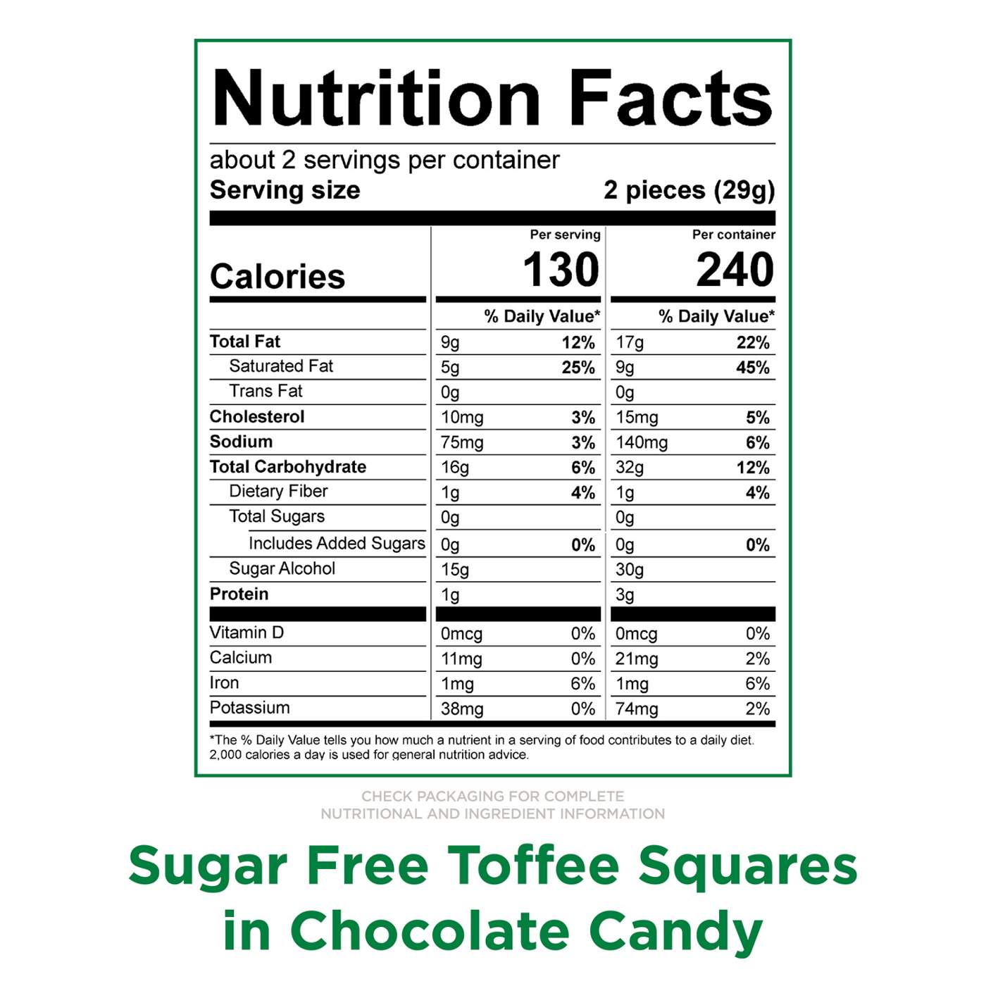 Russell Stover Sugar Free Toffee Squares in Chocolate Candy; image 6 of 10