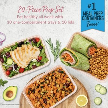 Bentgo Prep 1 Compartment Container - Blush Pink, 10 pk