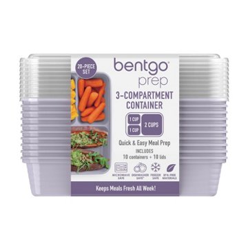 Bentgo Prep 3 Compartment Container - Lilac, 10 pk